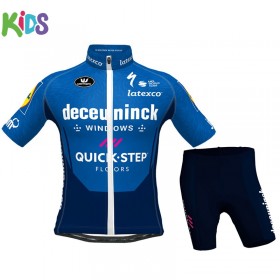 Completo Maglia Ciclismo + Pantaloncino 2021 Deceuninck-Quick-Step Bambinio N001